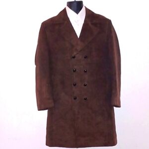 CHOCOLATE Faux-Suede, Double-Breasted Trench Coat, 46L